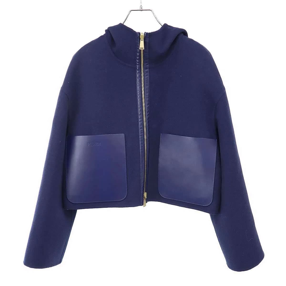 FENDI フェンディ ズッカ ダブルフェイスリバーシブルレザーポケットクロップドジャケット 12CPF-20-521 FJ6993 A5HD