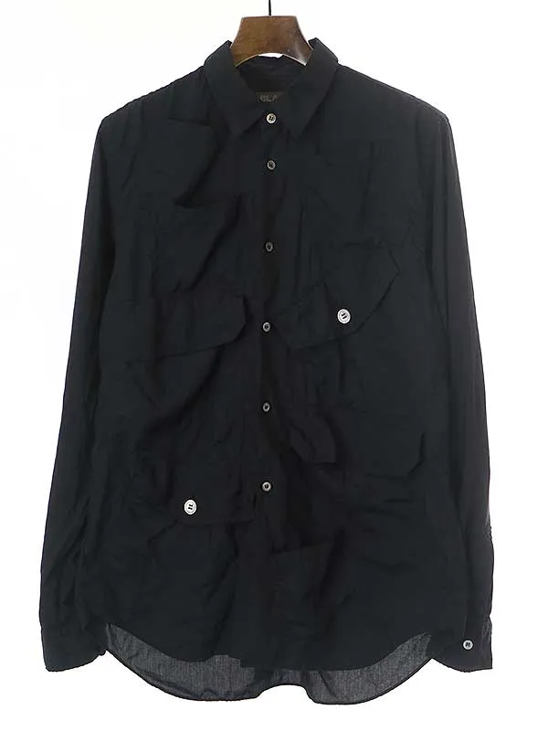 COMME des GARCONS ブラック コムデギャルソン 20AW マルチポケットポリエステルシャツ