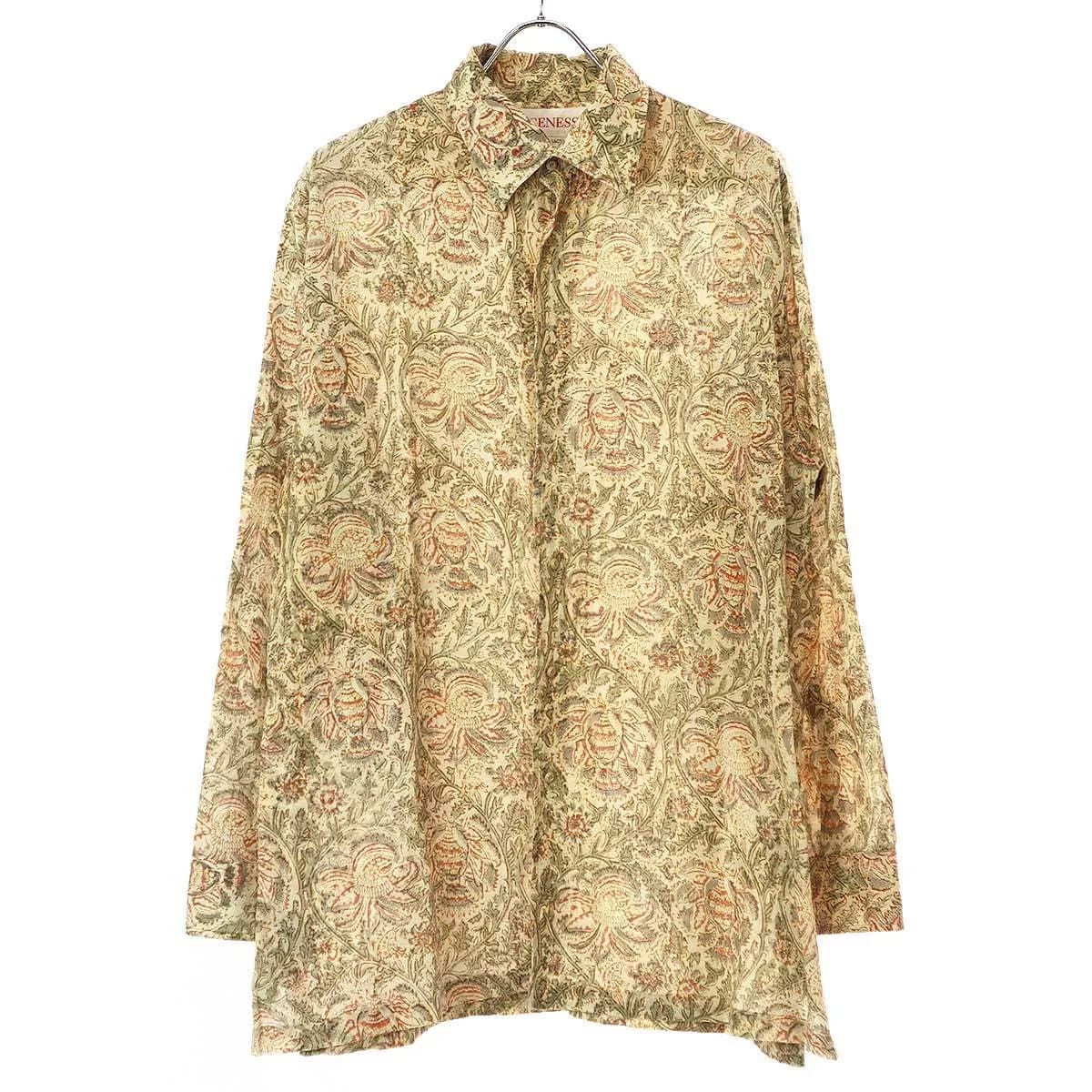 NICENESS ナイスネス 22SS LEE ウッドブロックプリントシャツ NN-Y01-KBPS22
