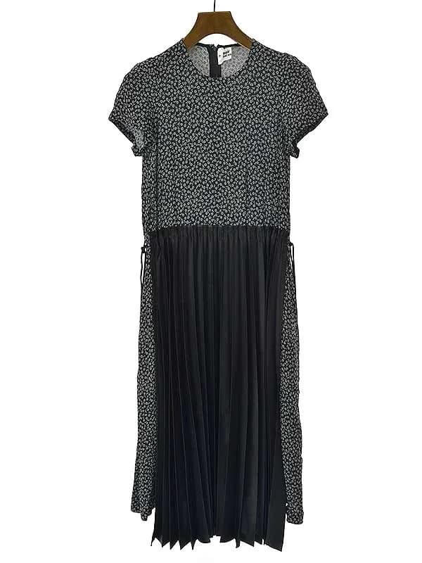 noir kei ninomiya ノワール ケイ ニノミヤ 19SS プリーツドッキングフラワーワンピース