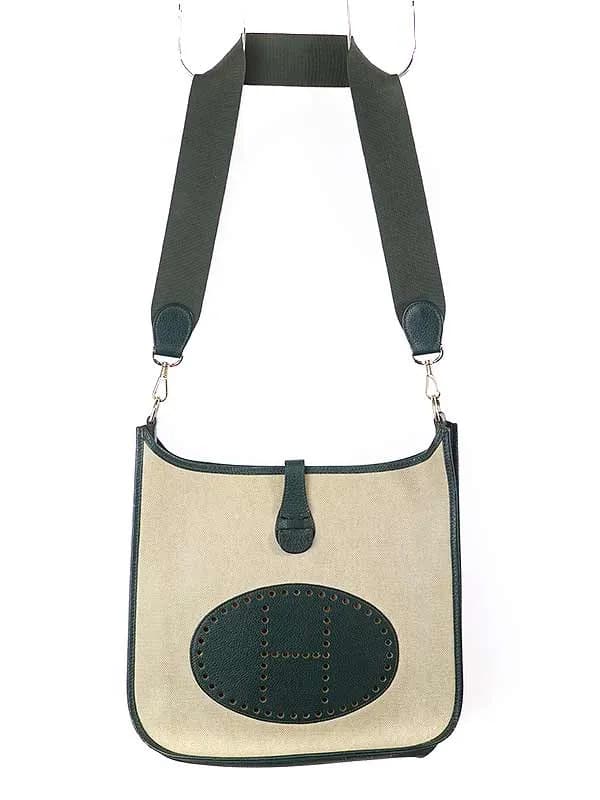 HERMES エルメス Evelyne エヴリン GM トワルアッシュ キャンバスショルダーバッグ