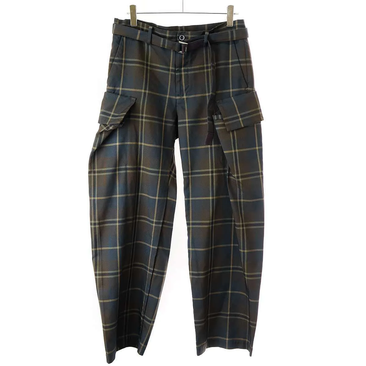 sacai サカイ 25AW Plaid Pants ベルテッドカーゴチェックパンツ