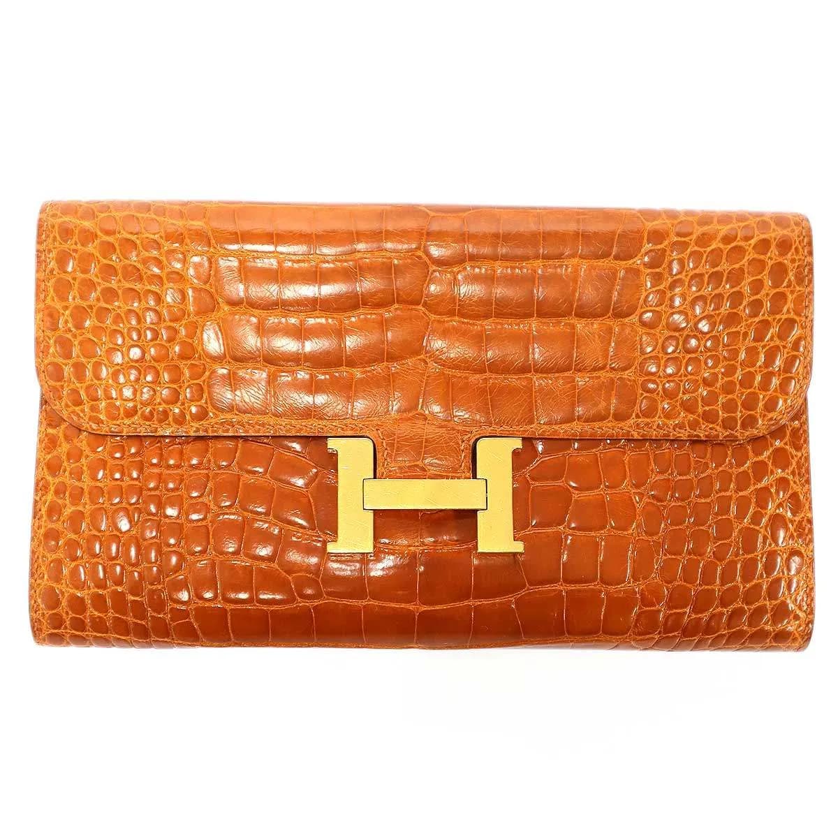 HERMES エルメス Constance Long Wallet Alligator コンスタンス アリゲーターレザーロングウォレット 長財布