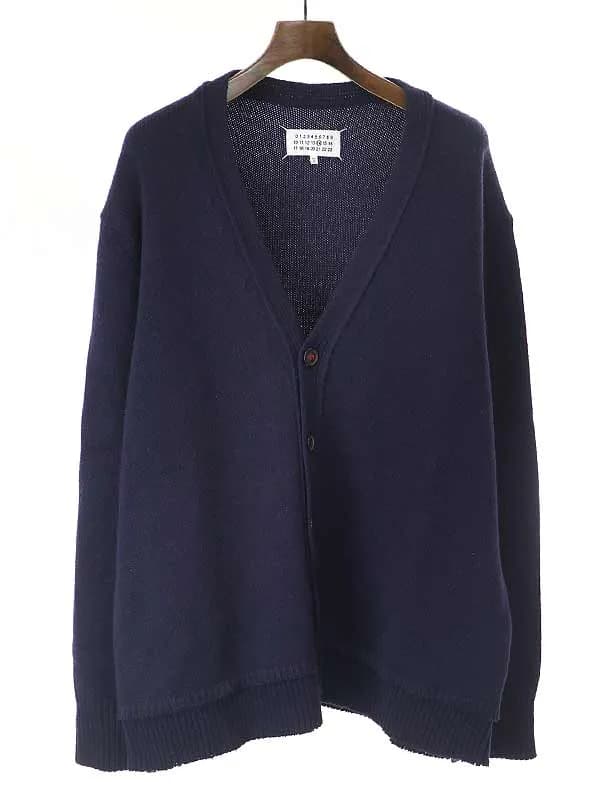 Maison Margiela メゾンマルタンマルジェラ14 21AW エルボーパッチ オーバーサイズウールニットカーディガン