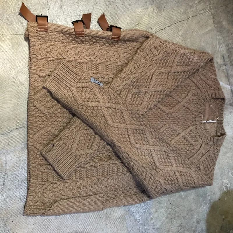 SUNSEA SUNSEA 18AW BELTED FISHERMAN SWEATER