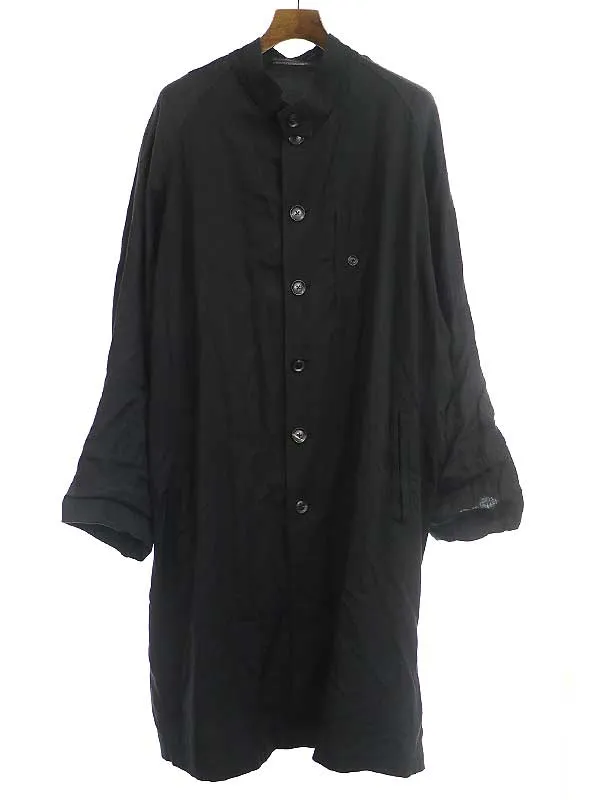 Yohji Yamamoto ヨウジヤマモト プールオム 18SS リネンスリーブレーヨンコート