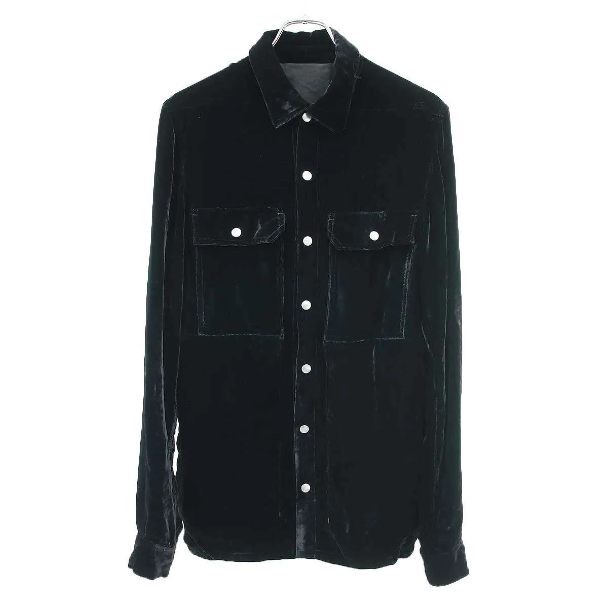Rick Owens リックオウエンス 21AW Velvet Outer Shirt ベルベットシャツジャケット RP02A7720-V