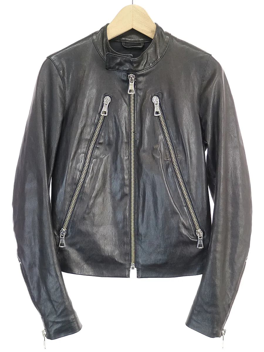 Maison Margiela メゾンマルタンマルジェラ 06AW 八の字レザーシングルライダースジャケット