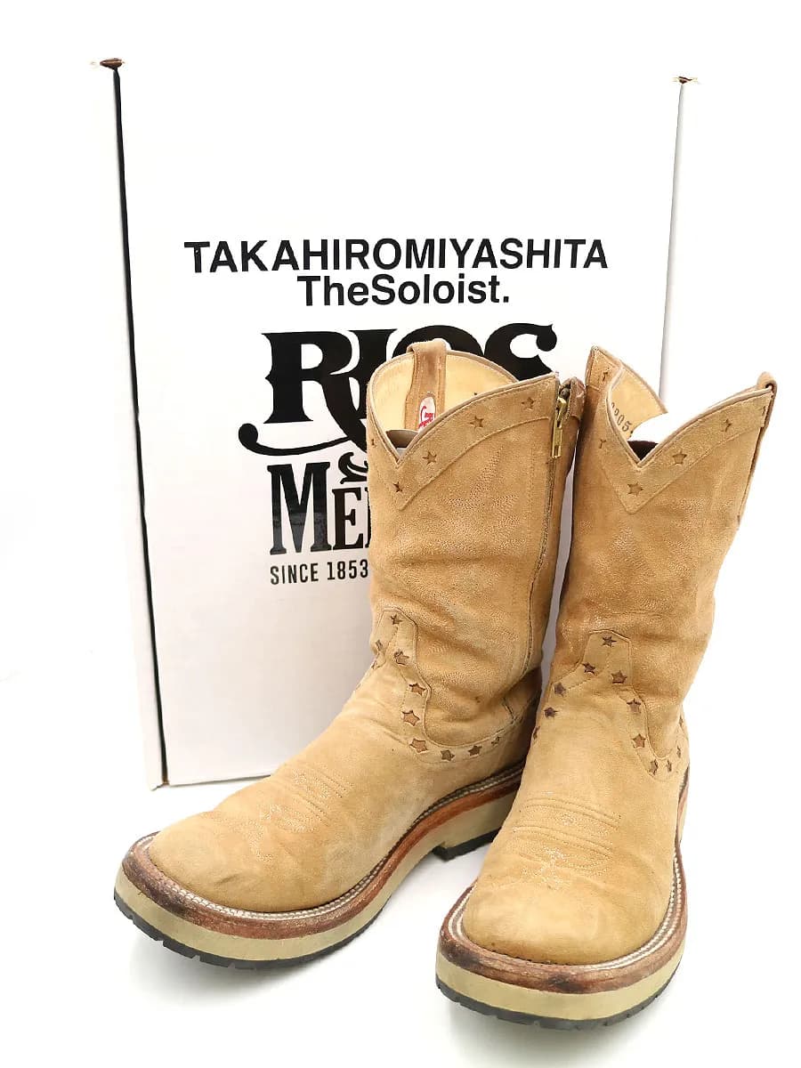 TAKAHIROMIYASHITA The SoloIst. タカヒロミヤシタ ザ ソロイスト × リオス オブ メルセデス スタースエードカウボーイブーツ