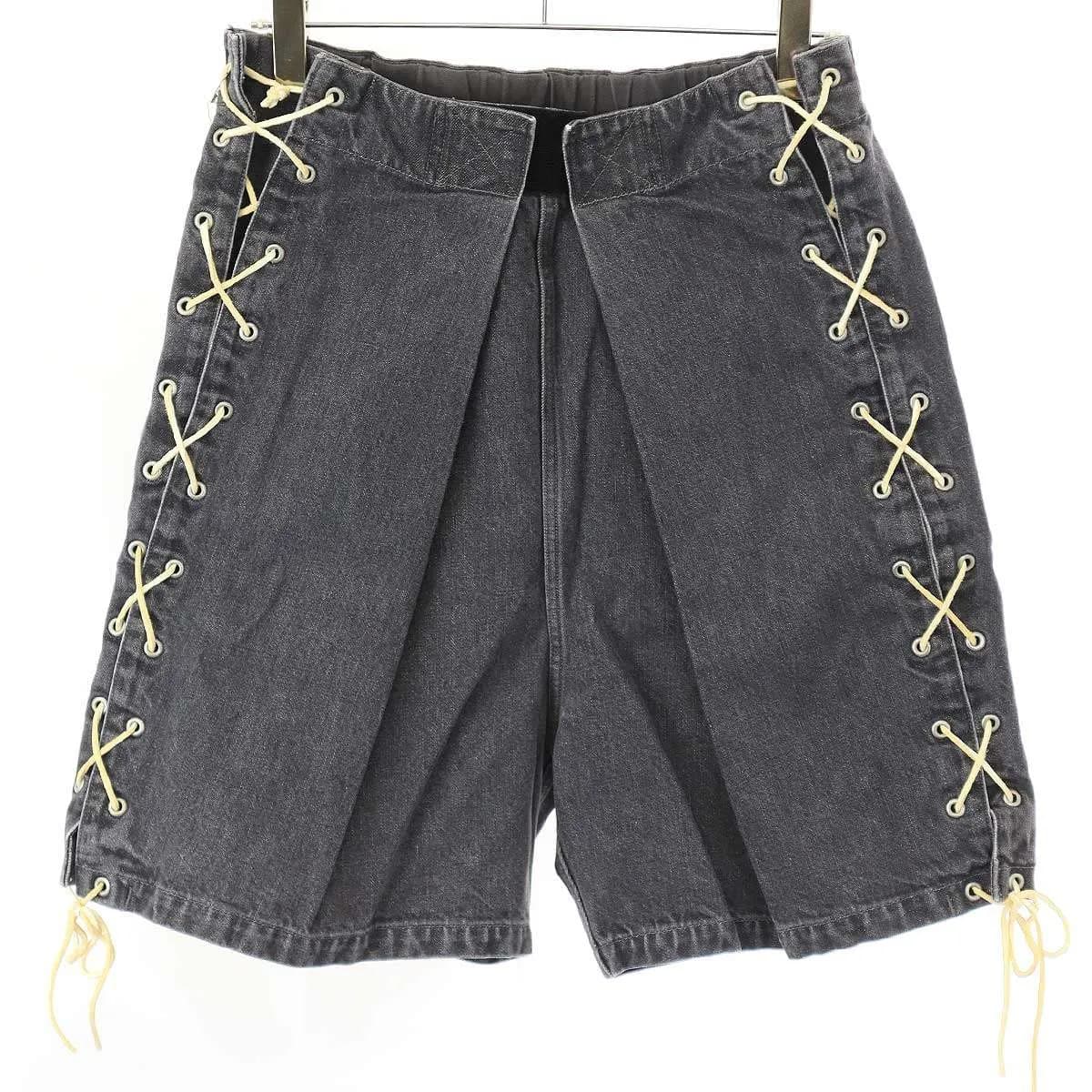 KAPITAL キャピタル Denim Easy Ranch Go Shorts レースアップデニムショーツ K2305SP208