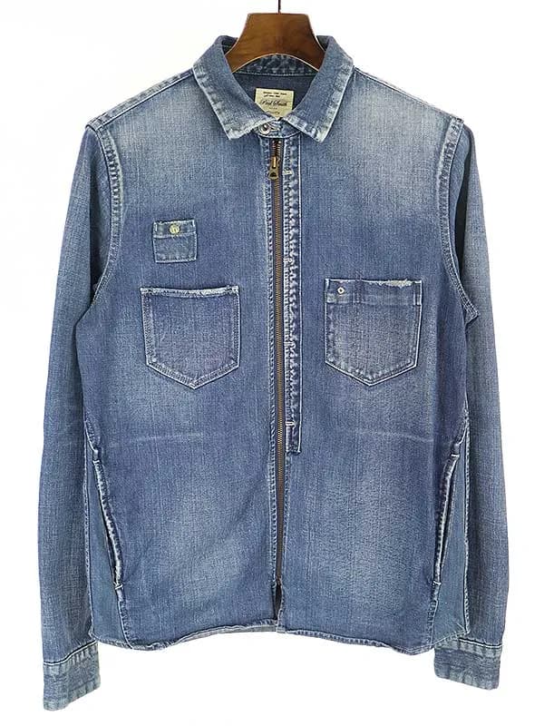 Paul Smith ポールスミス レッドイアー ヴィンテージ加工ジップアップデニムシャツ