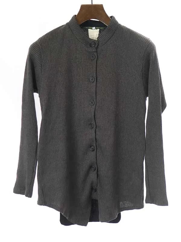 Paul Harnden ポールハーデン W.Knit Cardigan スタンドカラーリネンリブニットカーディガン