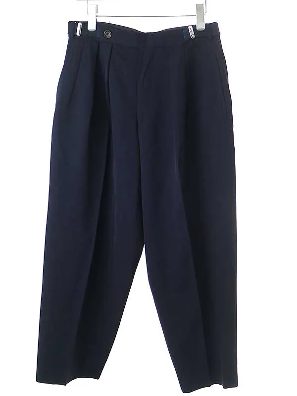 Yohji Yamamoto ヨウジヤマモト プールオム 80's 初期 丸ロゴタグ ウールタックパンツ