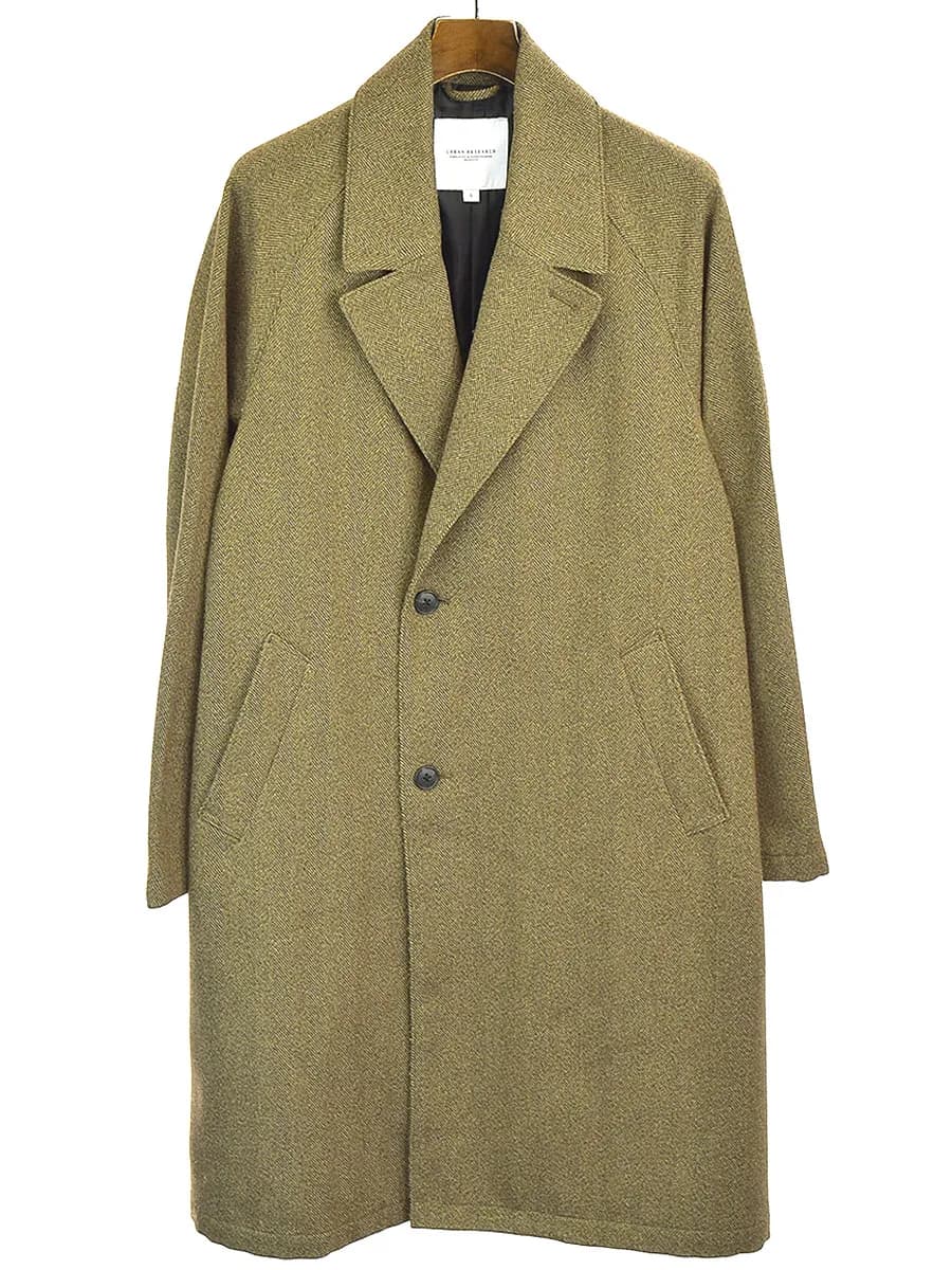 URBAN RESEARCH アーバンリサーチ 18AW TECH TWEED OVER COAT ツイードラグランコート