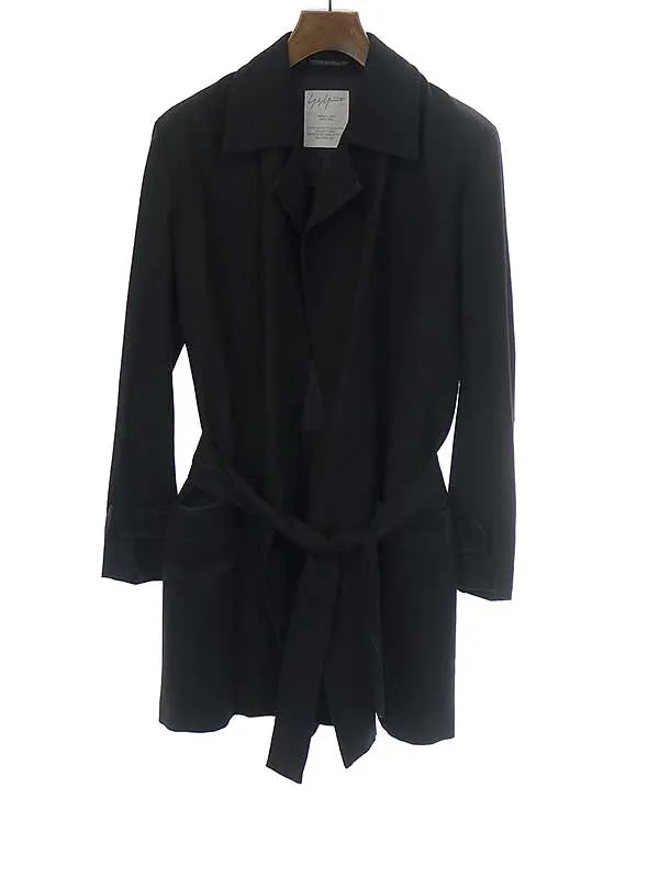 Yohji Yamamoto ヨウジヤマモト ファム 2005AW ウールフラノ ステンカラーコート
