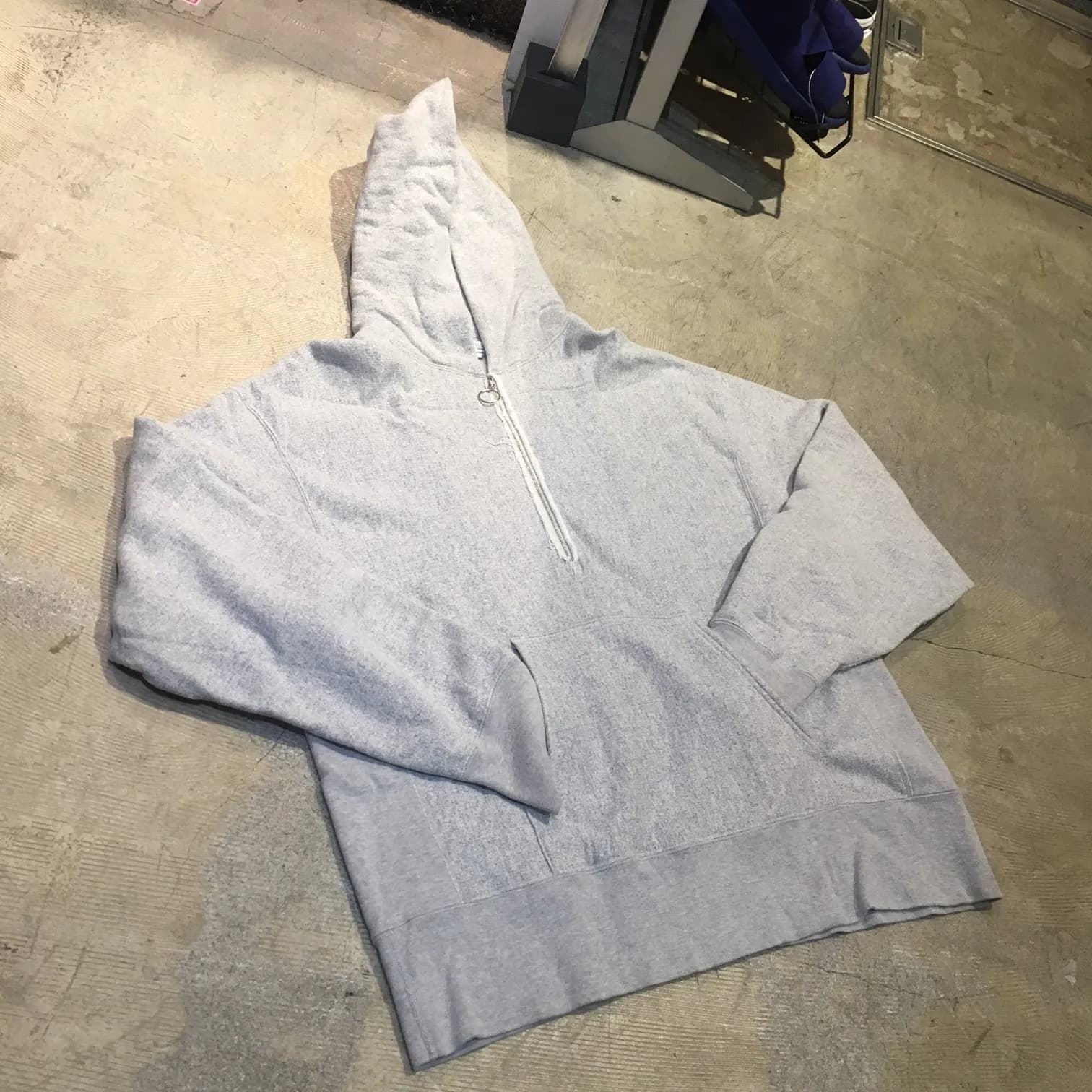 UNUSED UNUSED Half Zip Hooded Sweatshirt
