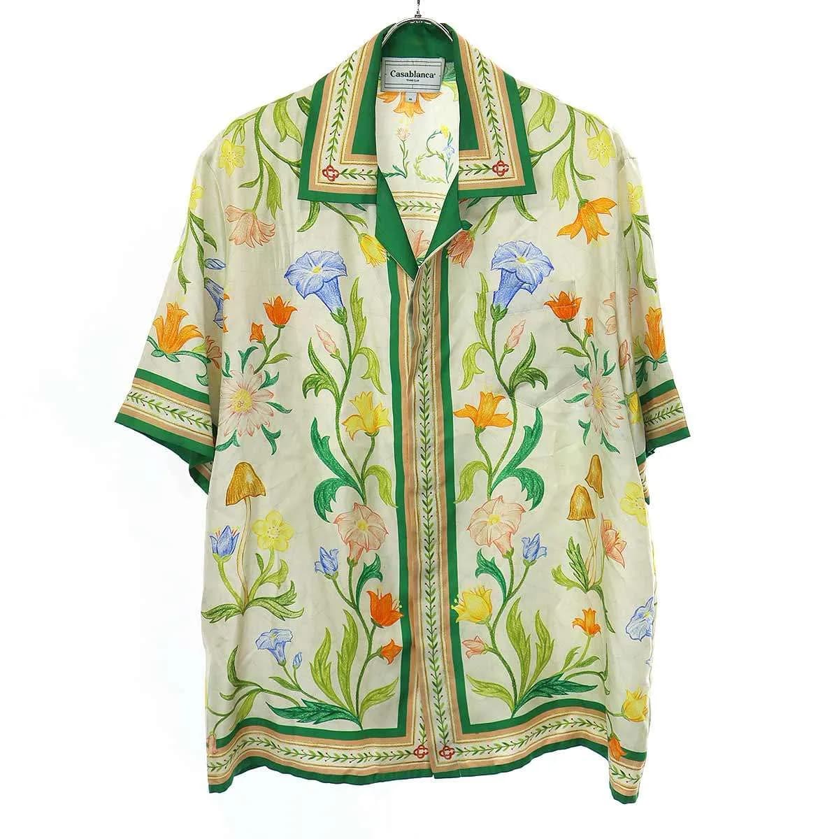 CASABLANCA カサブランカ 23SS Cuban Collar Short Sleeve Shirt ショートスリーブフラワーシルクシャツ