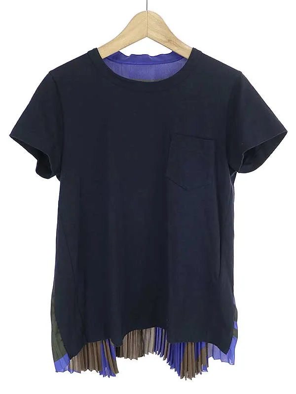 sacai サカイ 19AW プリーツドッキングTシャツ