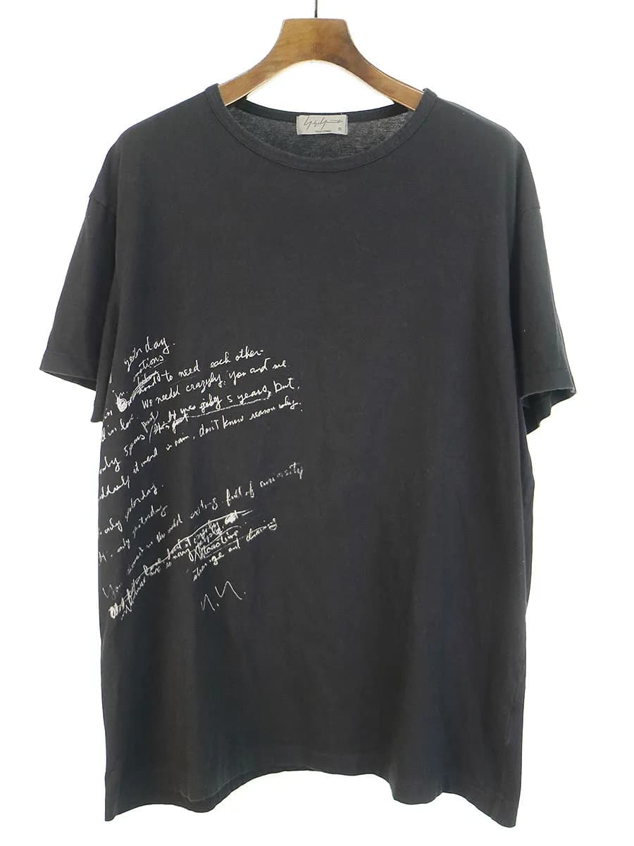 Yohji Yamamoto ヨウジヤマモトプールオム 19SS 英字プリントTシャツ