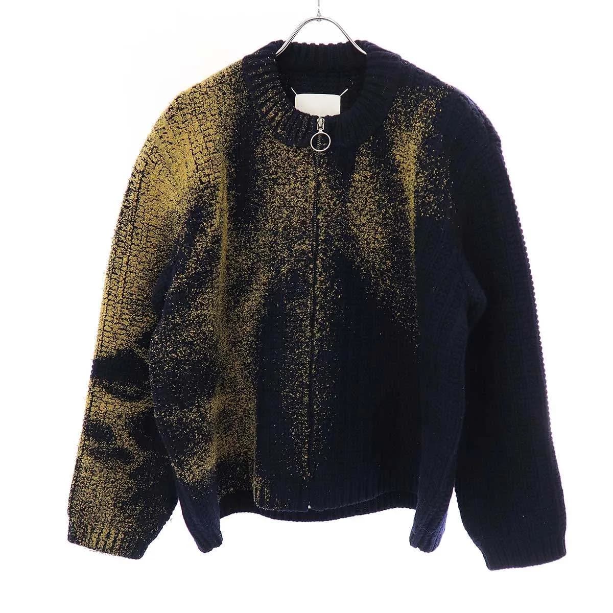 Maison Margiela メゾン マルジェラ 23AW サンドストームワッフルジップアップニットカーディガン