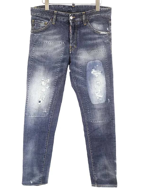 DSQUARED2 ディースクエアード 14AW COOL GUY クラッシュリペア加工ストレッチデニムパンツ