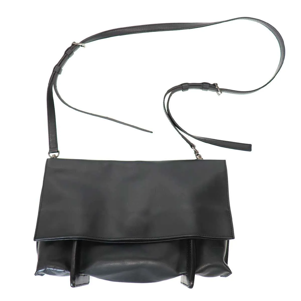 Yohji Yamamoto ディスコードバイヨウジヤマモト 14AW レザーショルダーバッグ DF-I09-708