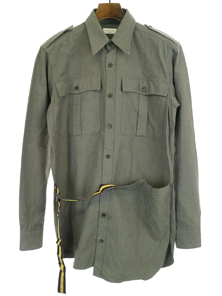 DRIES VAN NOTEN ドリスヴァンノッテン ベルト付きミリタリーシャツ