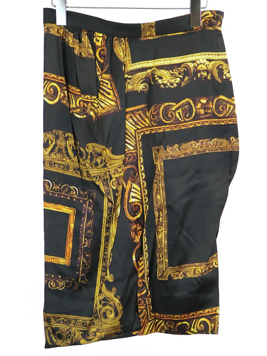 Vivienne Westwood ヴィヴィアンウエストウッド 16SS BLACK LIDIA MIDI SKIRT サテンスカート