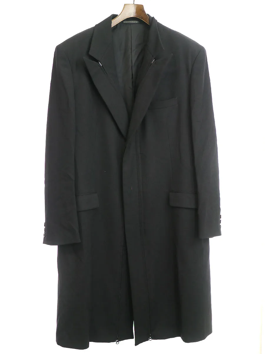 Yohji Yamamoto ヨウジヤマモト プールオム ジップデザインロングコート