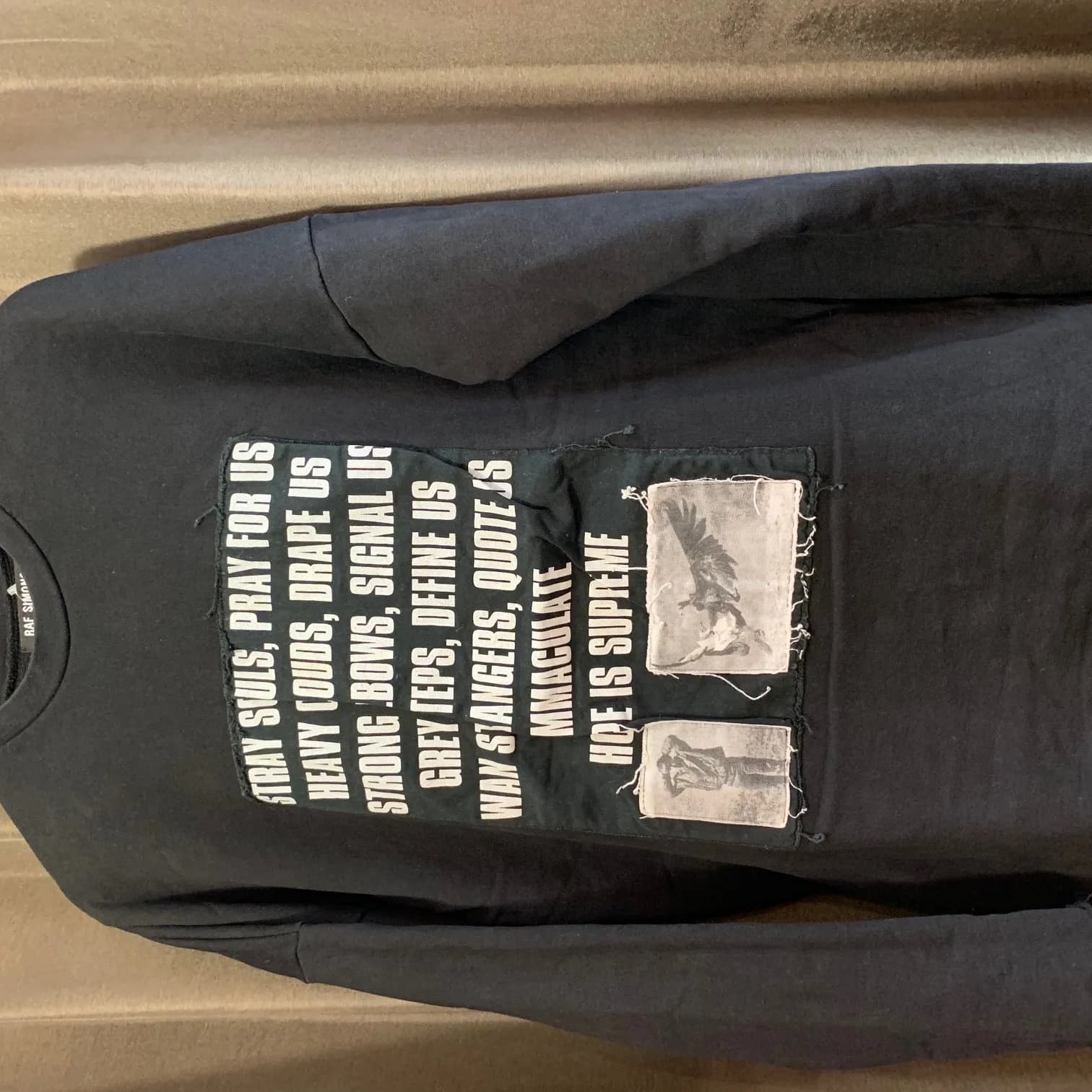RAF SIMONS RAF SIMONS 2002SS テロ期 カットオフパッチスウェットトレーナー