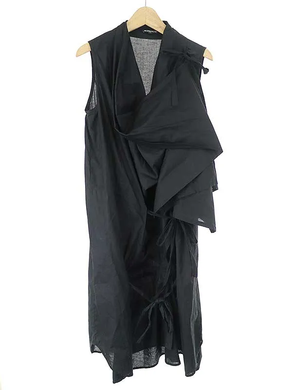 ANN DEMEULEMEESTER アンドゥムルメステール ラップデザインコットンノースリーブワンピース
