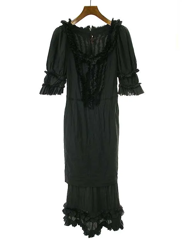 COMME des GARCONS コムデギャルソン 14SS ポリエステルフリル ボリュームドレスワンピース