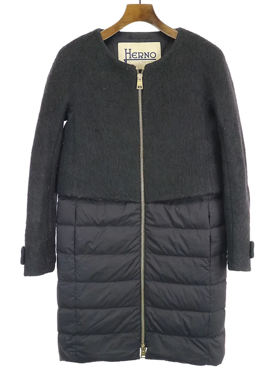 HERNO ヘルノ 18AW ノーカラーダウンコート