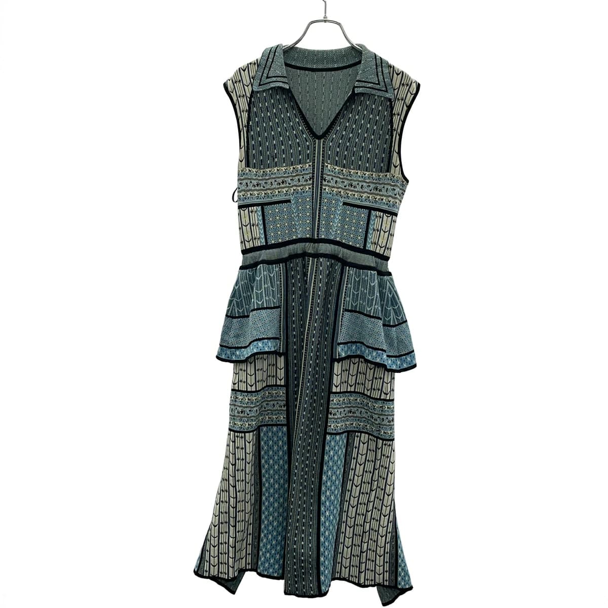 Mame Kurogouchi マメ クロゴウチ 25SS Geometric Pattern Knitted Dress ジオメトリックニットドレスワンピース