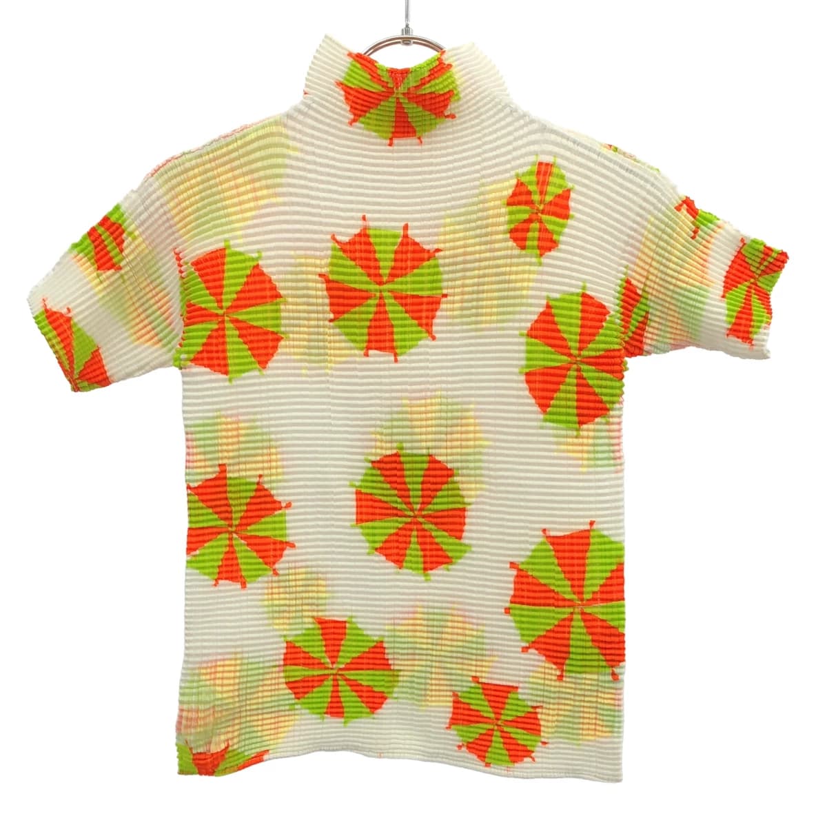 ISSEY MIYAKE イッセイミヤケ アンブレラプリントプリーツハイネックTシャツ IM04FJ978