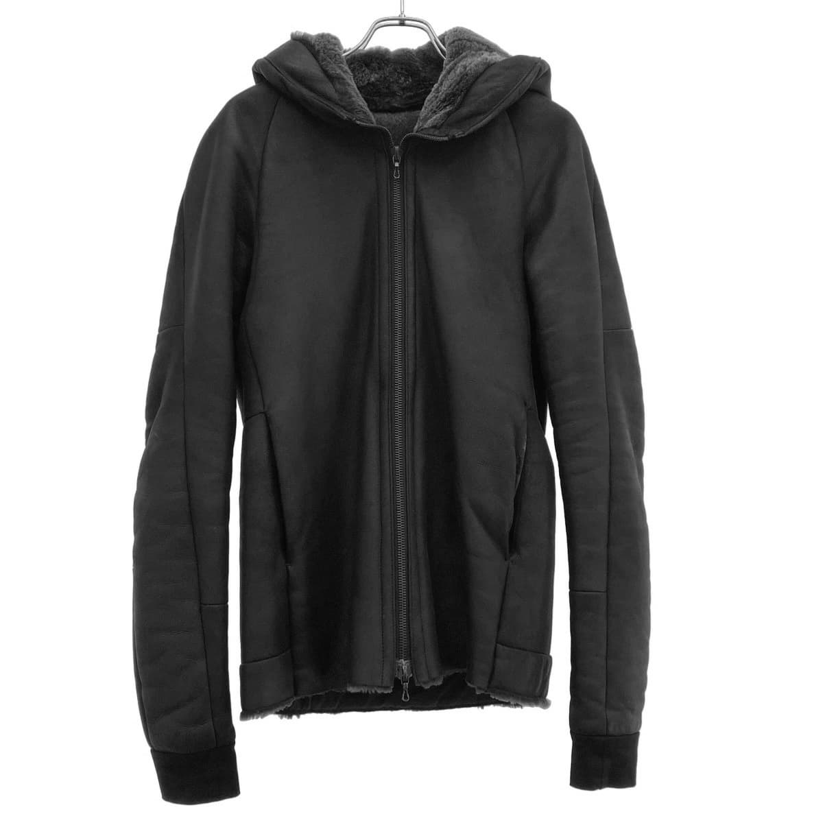 DEVOA デヴォア Baby Lamb Mouton Hooded Jacket ムートンフーデッドレザージャケット