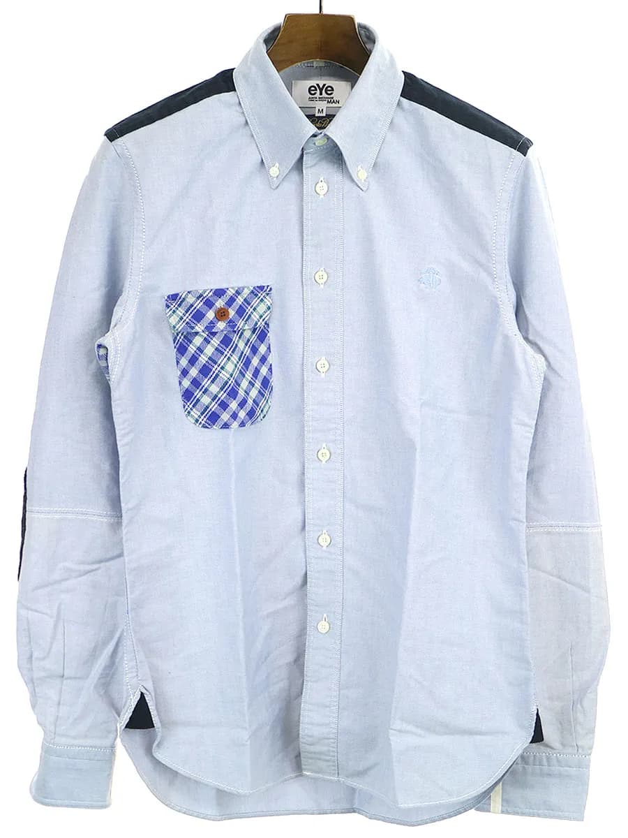 COMME des GARCONS アイ ジュンヤワタナベ コムデギャルソン マン×ブルックスブラザーズ 異素材切替長袖シャツ