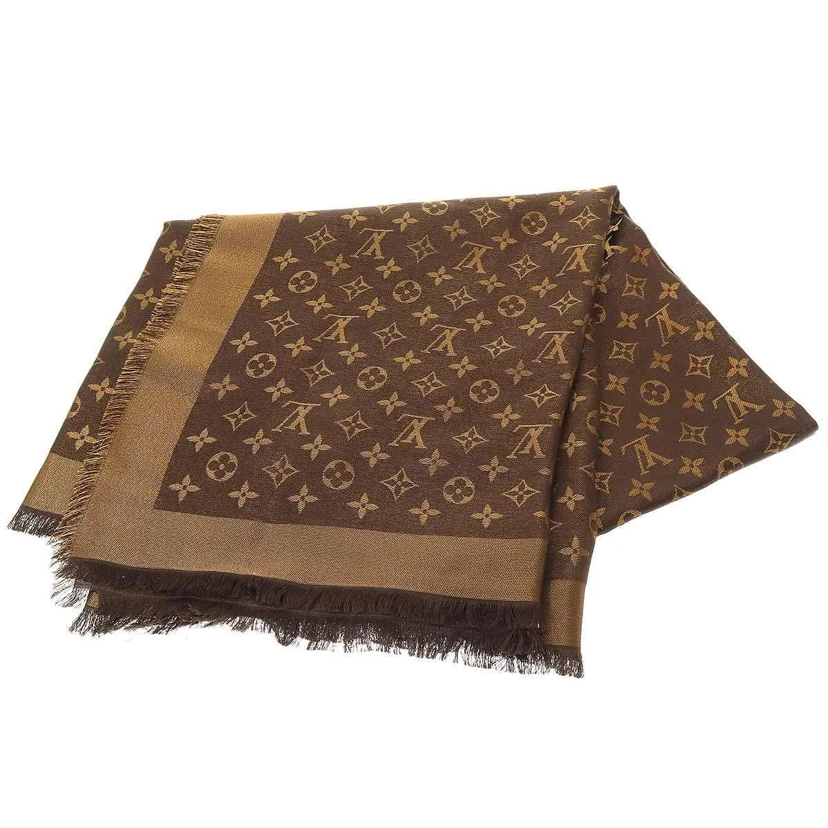 LOUIS VUITTON ルイヴィトン モノグラム シャイン マロン ストール M75122