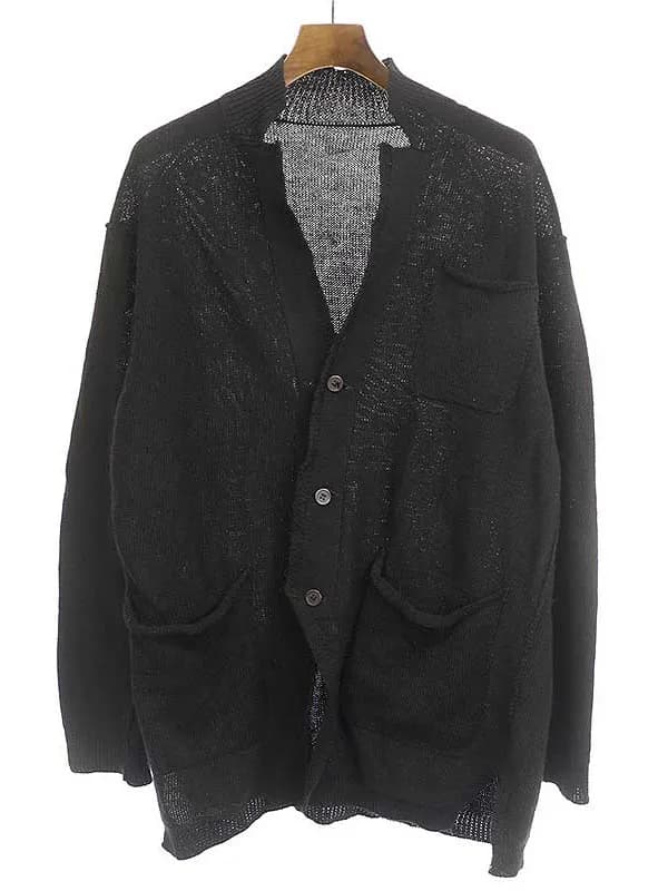 Yohji Yamamoto ヨウジヤマモト プールオム 20AW POLYETHYLENE TWISTED YARN REVERSIBLE JACKET ニットジャケット