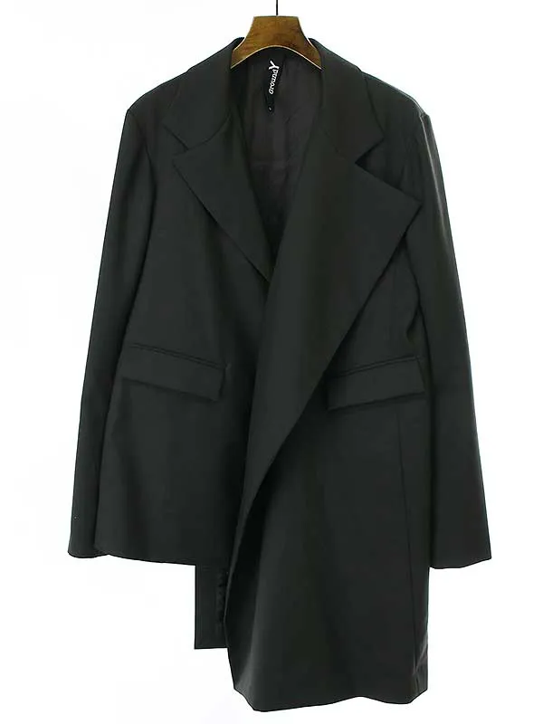 Yohji Yamamoto グラウンド ワイ GABARDINE ASYMMETRIC JACKET アシンメトリージャケット