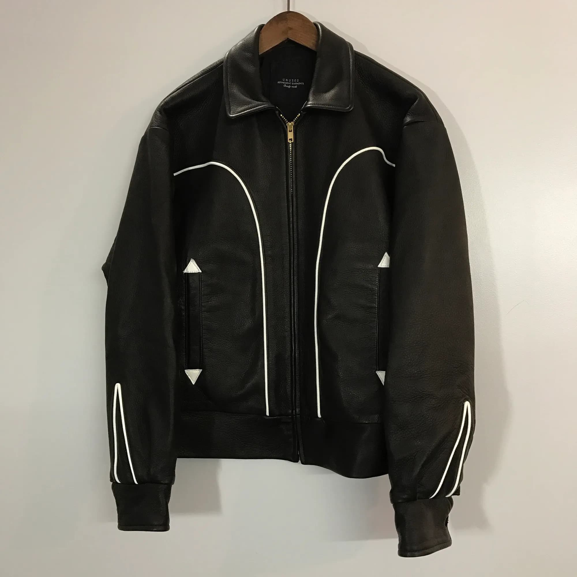 UNUSED UNUSED 17SS パイピングディアスキンレザージャケット