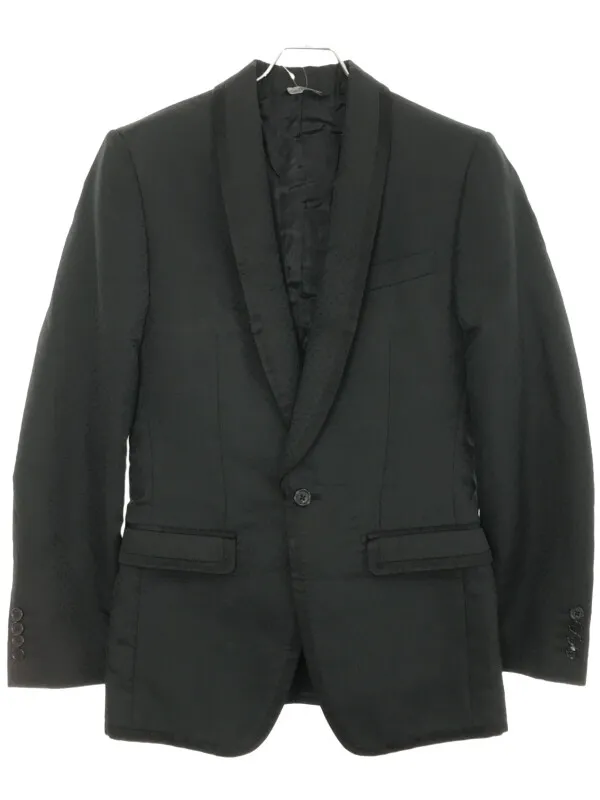 DOLCE&GABBANA ドルチェ&ガッバーナ SICILIA サテントリム ドット柄ショールカラータキシードジャケット