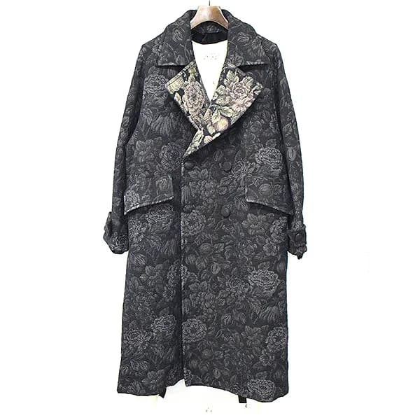MASU エムエーエスユー 18AW GOBELINS CORTAIN COAT ライナー付ボタニカル柄ロングコート