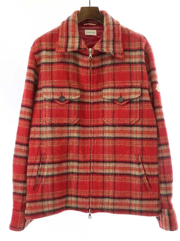 MONCLER モンクレール CAMICIA ウールチェックジップアップジャケット