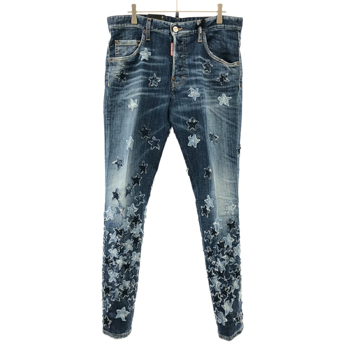 DSQUARED2 ディースクエアード 23AW ALL-OVER PATCHES DELAVE' SKATER JEANS スターパッチワークスケーターデニムパンツ S74LB1398 S0342