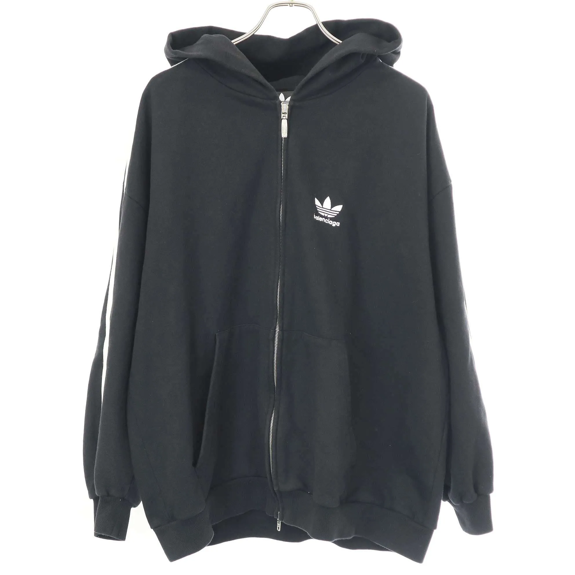 BALENCIAGA バレンシアガ アディダス 23SS Zip-Up Hdddie 3ラインジップアップパーカー 723754 TNVN2