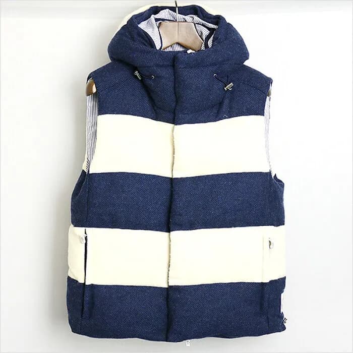 MONCLER MONCLER GAMME BLEU 10AW ボーダー柄ウールダウンベスト