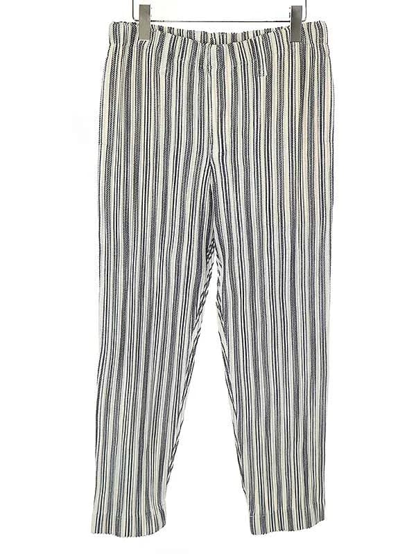 ISSEY MIYAKE オム プリッセ イッセイ ミヤケ 22SS LENO STRIPE ストライプストレートパンツ