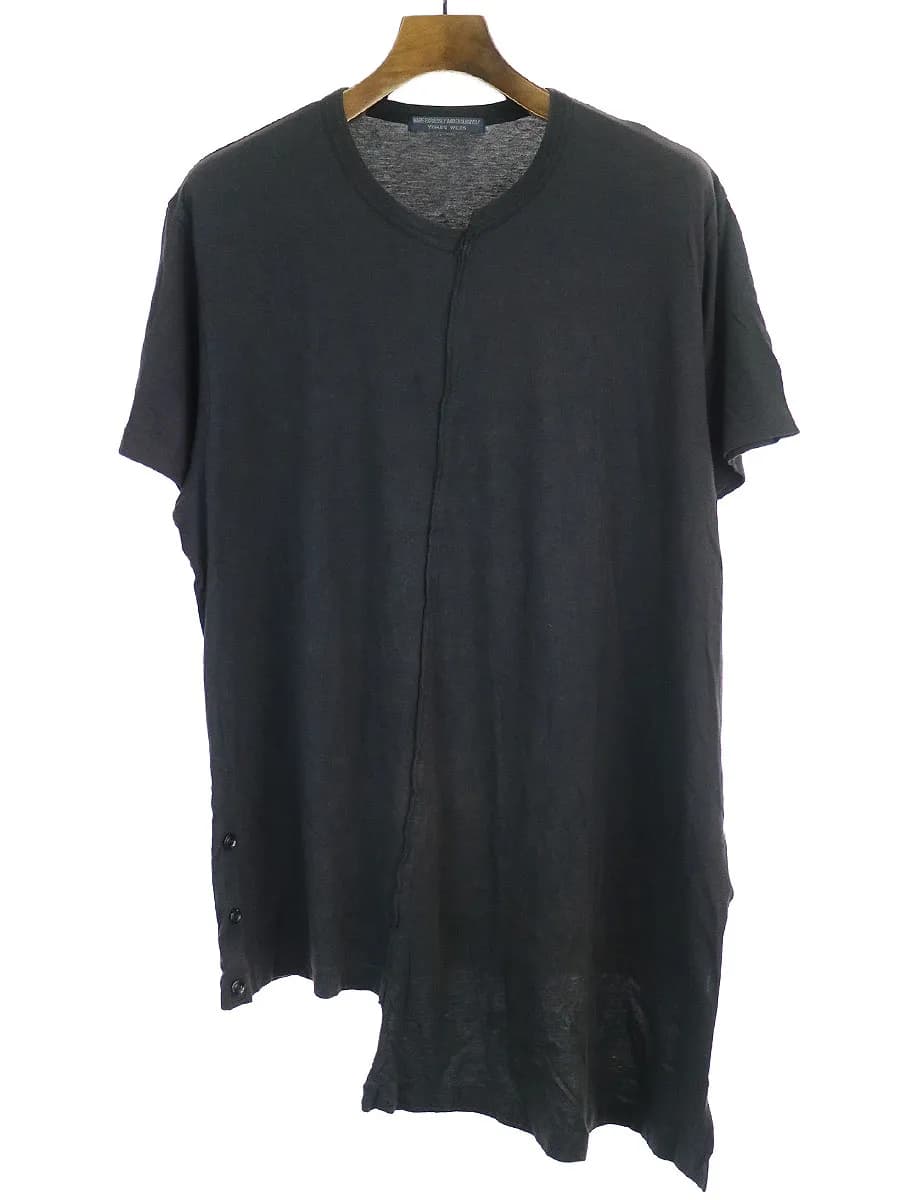 Yohji Yamamoto レギュレーション ヨウジヤマモト メン 18SS 斜め接ぎアシンメトリーTシャツ
