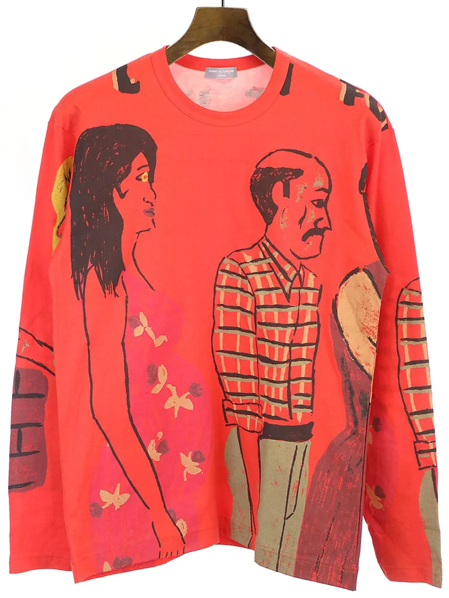 COMME des GARCONS コムデギャルソン オム 02SS キューバ期 絵画プリントロングスリーブカットソー
